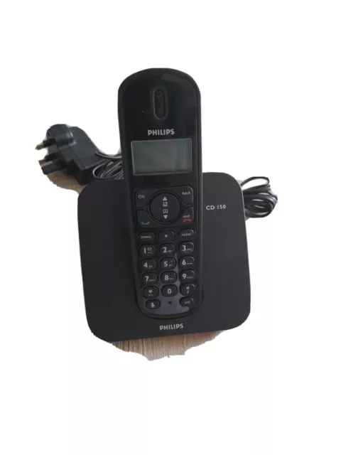 Philips Cd150 Cordless Dect Phone With Stand Cord And Power Supply