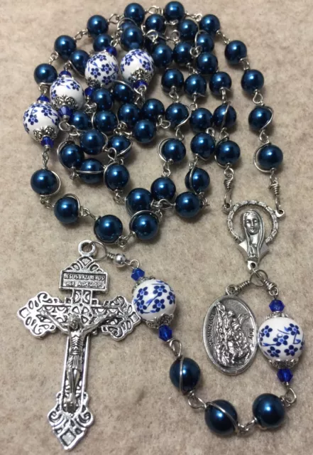 Catholic Rosary, Unbreakable Rosary, St. Michael  Rosary - Handmade