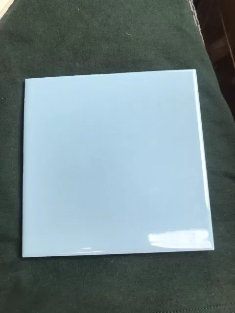 1 Glossy Square Ceramic Tile Baby Blue by Florida Tile Co. 6x6”. New Old Stock