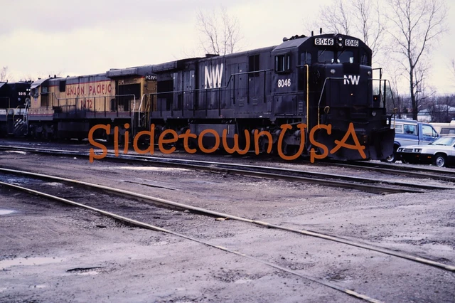 Vtg 1980's Original Photo Train Slide 8046 Engine Norfolk & Western NW X2O159