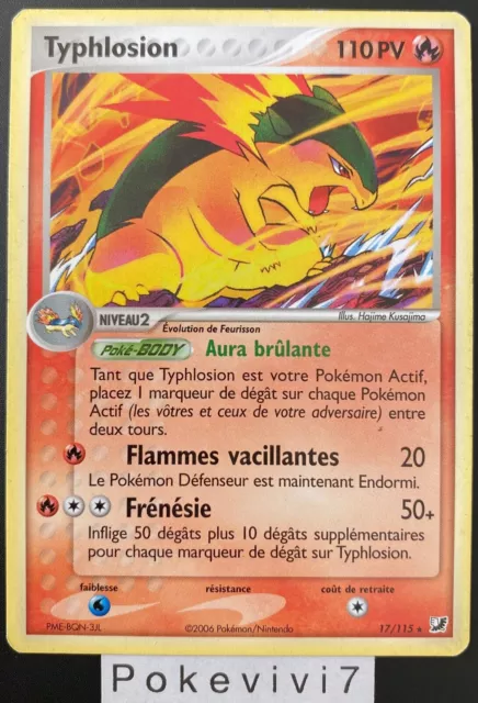 Pokemon Card TYPHLOSION 17/115 Rare Block EX Hidden Forces FR USED