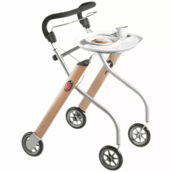 Russka Let's Go Wohnraumrollator Indoor Rollator Holz-Silber