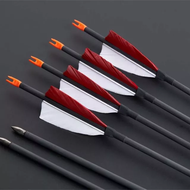 28" Pure Carbon Arrows Spine 700 with 3" Shield Turkey Feathers Hunting Practice