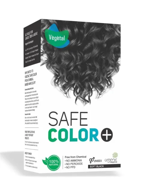 Vegetal Safe Hair Color Soft Black (100gm) 100% Herbal & Chemical Free UNISEX