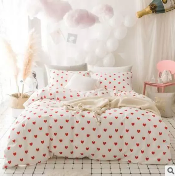 3D Red Love Heart ZHUA263 Bed Pillowcases Quilt Duvet Cover Set Queen King Zoe