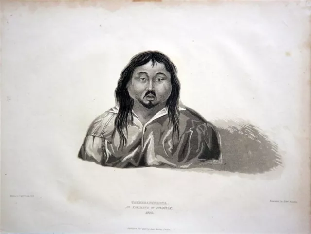 CAPTAIN LYON / FINDEN c1823 Engraving Eskimo of Igloolik Takkelikketa Sxcarce