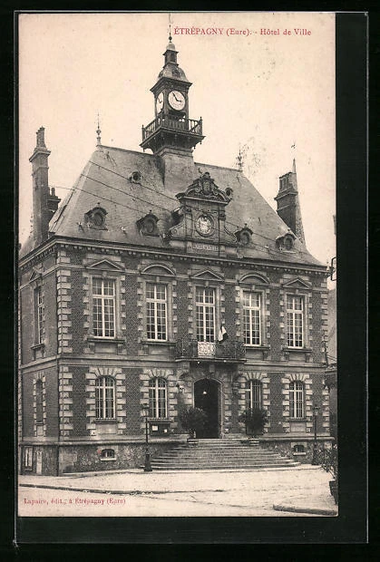 CPA Étrépagny, Hotel de Ville 1906