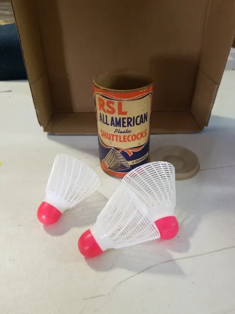 Vintage Game Rsl All American Plastic Shuttlecocks In Can Unused