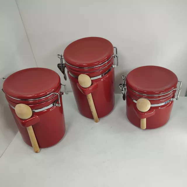 Vintage Gibson Coca Cola 3 Piece Canister Set 2002 Checkerboard Pattern Nice!