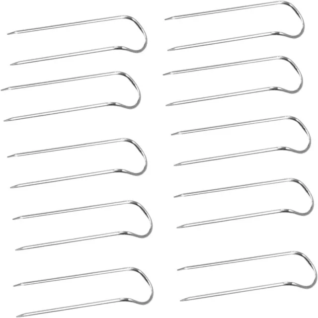 100Pcs Silver Quilting Pins U-shape Upholstery Pins Straight Pins  For Women