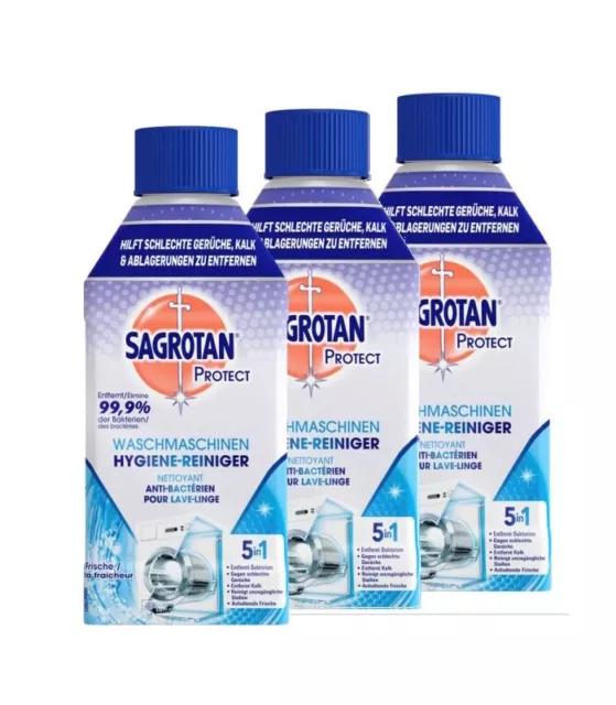 3 x Sagrotan Waschmaschinen Hygiene-Reiniger 250ml