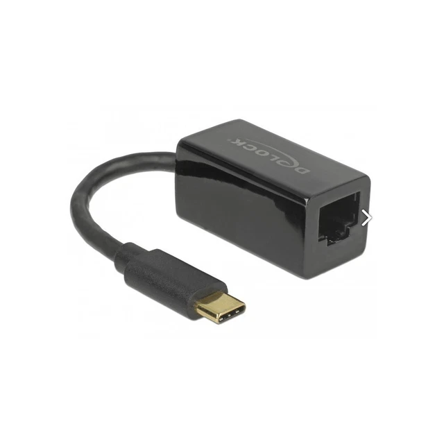 3x Adattatore DELLOCK SuperSpeed USB-C St > Gigabit LAN comp. schw.