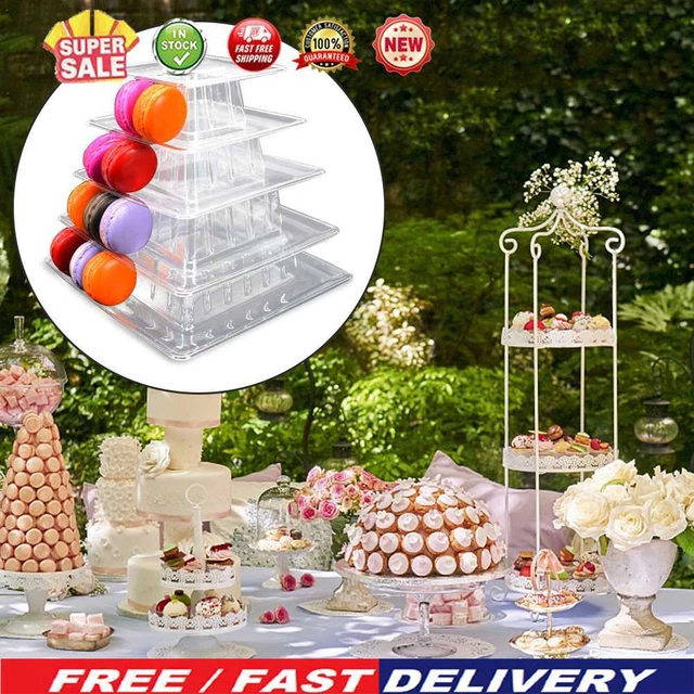 Macaron Tower Stand Herramienta Decoración Moldes para Navidad (5 capas quad