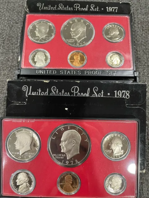 1977 & 1978 US Mint Proof Set Lot of 2