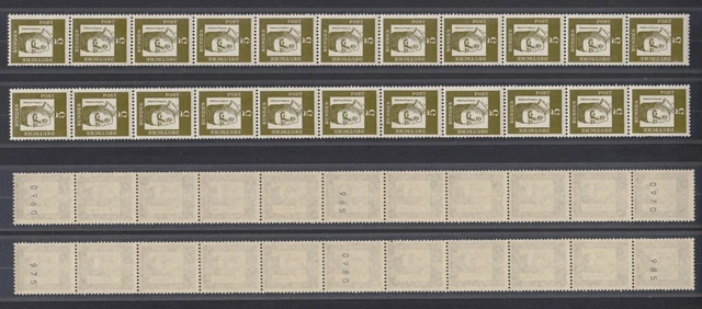 Bund 347y RM 11er Streifen u-g-u Nr. + g-u-g Nr. Bedeutende Deutsche 5 Pf **