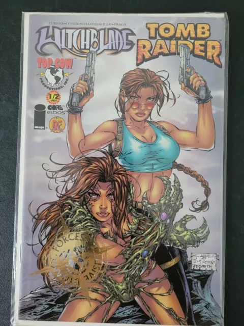 Witchblade Tomb Raider #1/2 (2000) Dynamic Forces Foil Cover Limited Gold Stamp