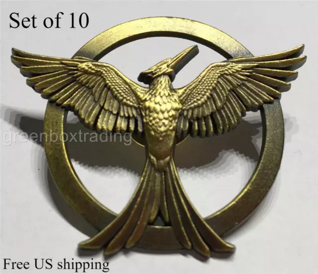Pin Brooch The Hunger Games Mockingjay Part 1 Gold Set of 10 NEW