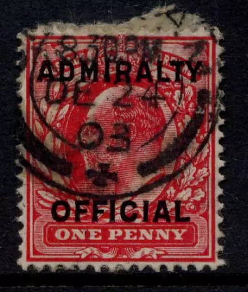 GB OFFICIAL ADMIRALTY 1903 1d T2 FU..CHRISTMAS EVE 1903