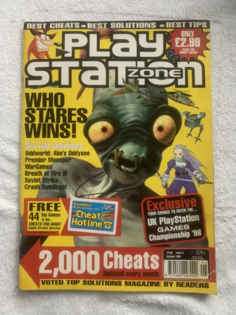 Playstation Zone Magazine Oddworld Issue 5 Retro/Vintage 1998 PS1