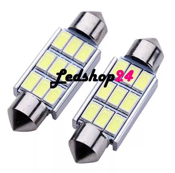 SILURO C5W 42MM Led T11 Lampade 9 SMD 5630 Canbus No Errore Tuning