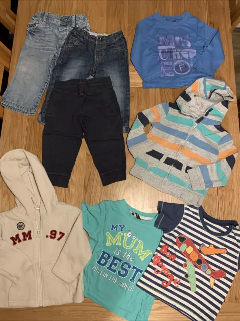 Baby Boys Clothes Bundle M&S, Tu, Jeans, Hoodie, Tops, Age 12-18 Months