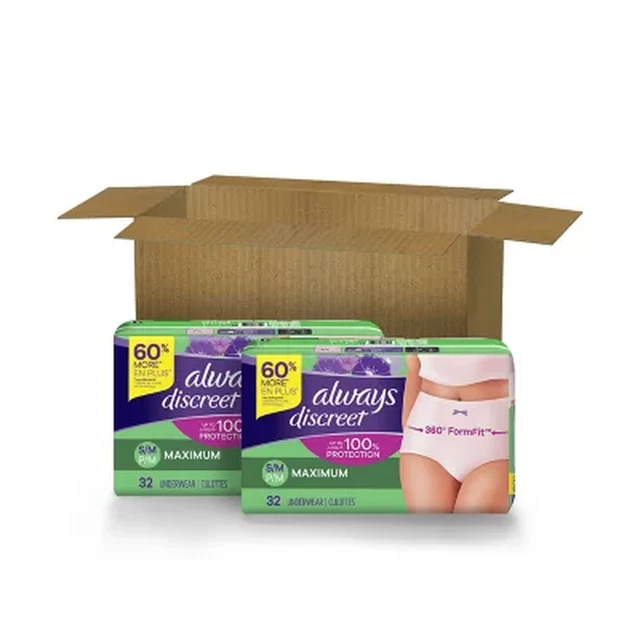 ALWAYS DISCREET INCONTINENCE & Postpartum Underwear for Women, Maximum