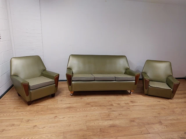 Mid Centuary 1950's/1960's RARE METALIC GREEN sofa