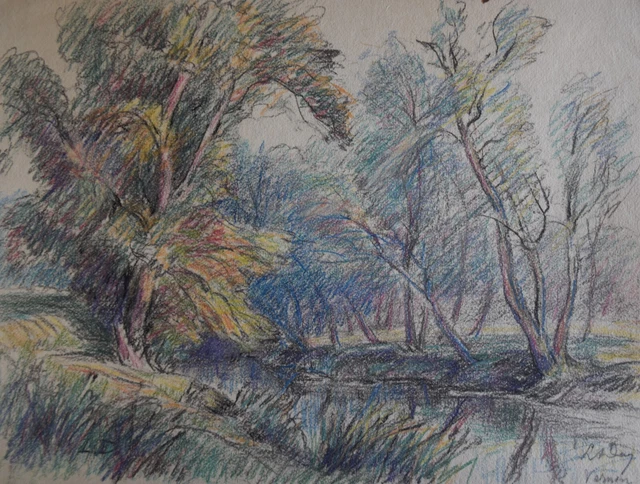 Nature Morte à La Poire - Pastel Original De Louis Dupuis (1862-1951) - Œuvre D'art