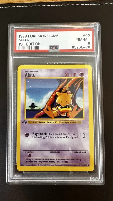 first edition abra pokemon card Vintage Pokmon Base Set Good Condition defender is now Paralyzed. POKMON TCG ABRA 65/130 Base