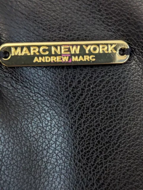 Andrew Marc Neiman Marcus Midi Skirt Womans XL Black Faux Leather Pencil Moto 3