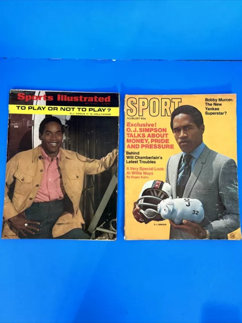 Lot of 2 OJ Simpson Magazines Sports Illustrated & Sport 1969 READ Description