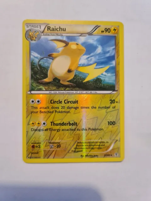 Pokémon card TCG Raichu Generations 27/83 2016 Reverse Holo Rare EXCELLENT