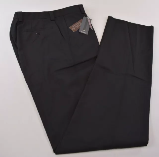 NWT Zanella Size US 33 Dean Black Wool Dress Pants Natural Stretch Brand New