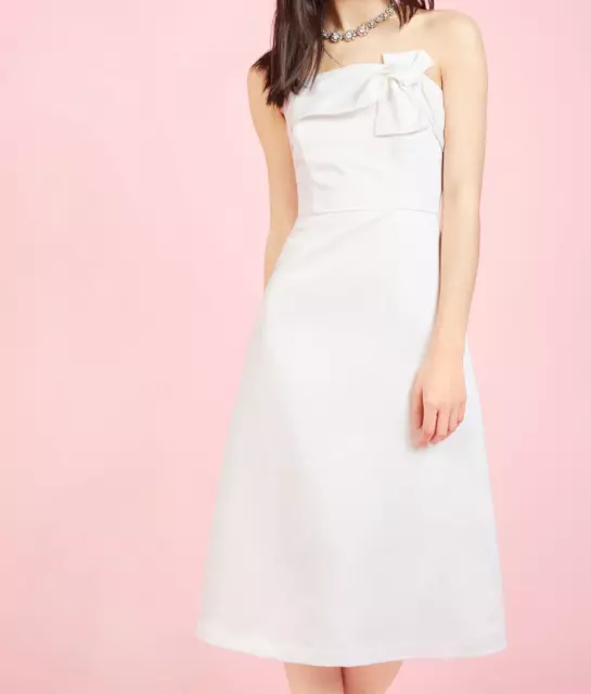 Wendy Bird Modcloth The Way Love Grows Dress in White 0 / XXS  Strapless Satin