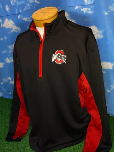 Ohio State Buckeyes Sweatshirt Sweater 1/4 Zip XL Scarlet & Gray pullover 33 S21