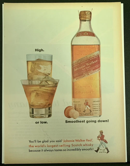 1962 Johnnie Walker Red Advertisement Ad Original Vintage Whiskey Scotch