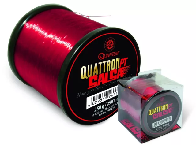 Quantum 0,40 mm Quattron Salsa 1632 m transparent rot Großspule (2,76 EUR/100 m)