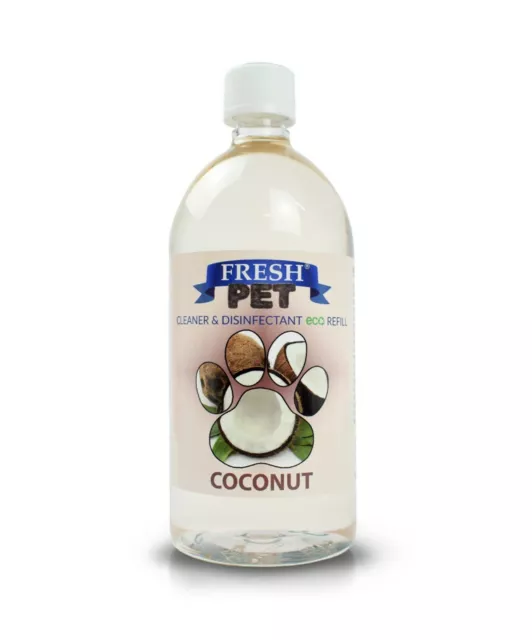 Pet Disinfectant Cleaner 1L Eco Bottle Coconut Scent Fresh Pet® Makes 25L