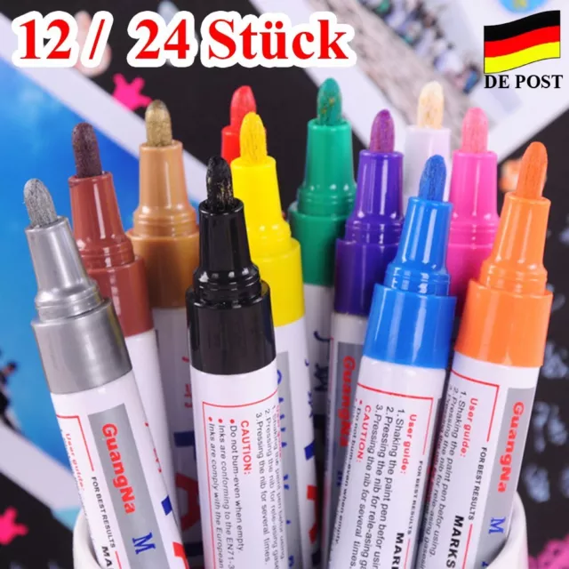 12~24 Acrylstifte Marker Set Painter Lackstift permanent Universal DIY 12 Farben