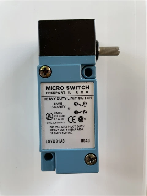 Micro Switch  Lsyub1A3,600 Vac Max Pilot Duty ,10 Amps 600 Vac