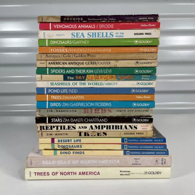 Lot of 22 Vintage "A Golden Nature Guide" books - 4" x 6" - Illustrated In Color