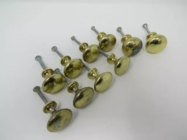 Designer Cabinet Door Drawer Knobs Pulls Lot of 10 Polished Brass