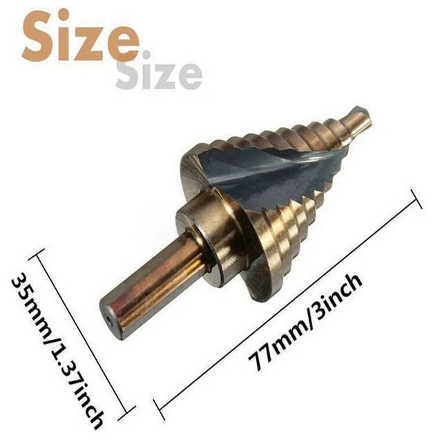 M42 1/4 to 1.37 Inches Step Drill Bit Set Cobalt Reamer Spiral Two Flute Design