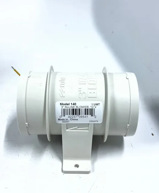 Rule Model 140, In-Line Blower, 3in Slip On Connections, White