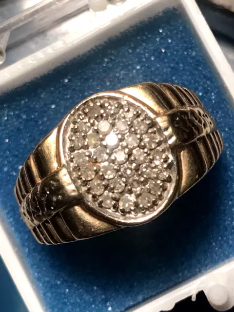 10K SOLID GOLD Diamond Men's Ring Vintage - Scrap or Enjoy -6.4 Grams ...