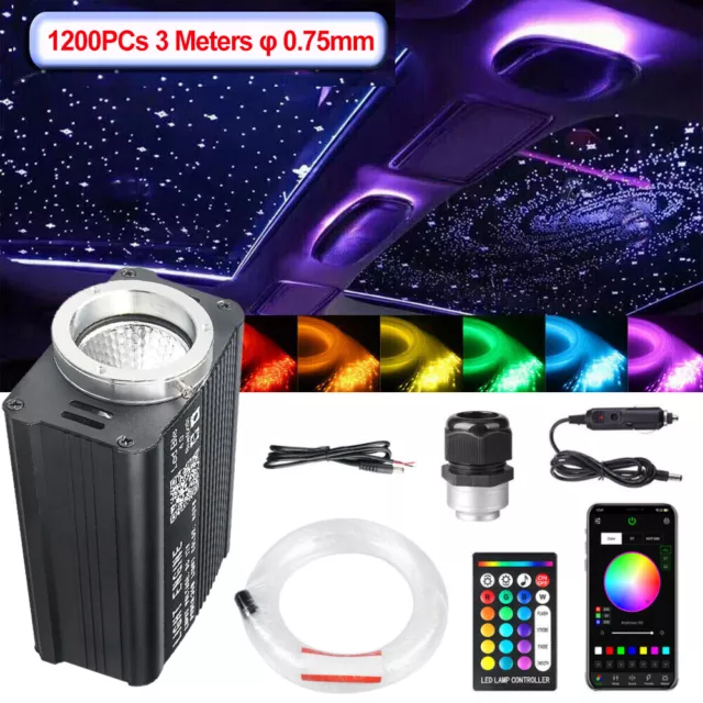 TACHICO Sternenhimmel Auto Glasfaser Licht für Auto/Decke, 20W RGBW Twinkle  1000pcs*0.75mm*4m Bluetooth APP/Remote/Music, LED Fiber Optic Star