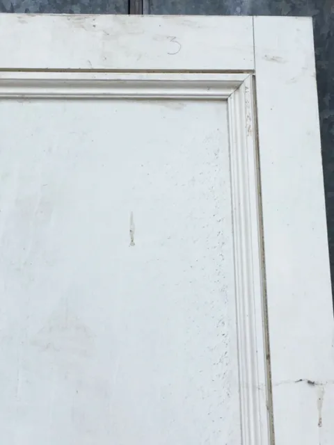 21”x50 7/8” Reclaimed Old Painted Pine Two Panel 1 Over 1 Short Internal Door 6