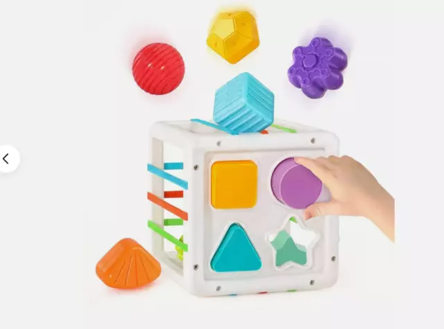 Baby Sensory Shape Sorter Activity Cube Educational Toy 18M+ Colourful Learning