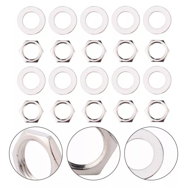 40 Pcs Guitar Gasket Fittings Jack Potentiometer Nuts Metal Shims