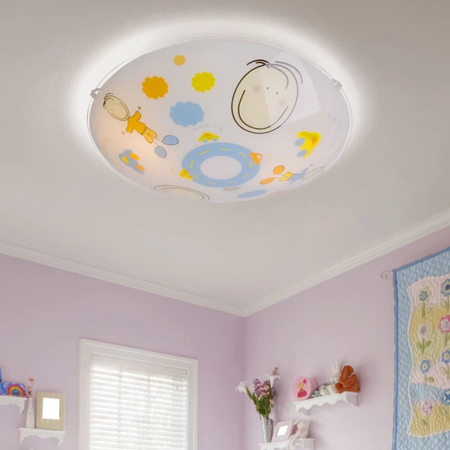 Plafonnier Enfant Arc-en-Ciel - Abat-Jour Tissu Coloré - Suspension E27 - Paco Home